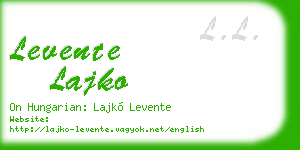 levente lajko business card